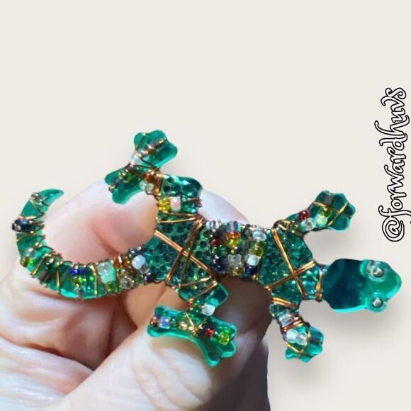 Handmade Vintage Bartnicks Lizard Brooch - Picture 6 of 9